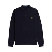 Fred Perry Långärmad Tennis Polo Tröja Blue, Herr