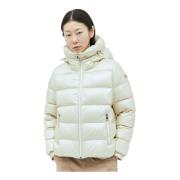 Moncler Blank kort dunjacka med huva Beige, Dam