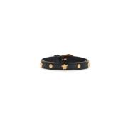 Versace Medusa Läderarmband med Guldmetall Black, Herr