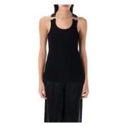 Jean Paul Gaultier Svart Ribbad Tanktop Ss25 Black, Dam