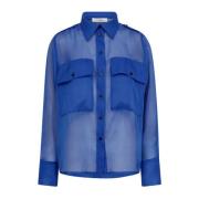 Co'Couture Chiffong Skjortblus Ny Blå Blue, Dam