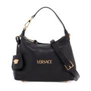 Versace Nappa Läder Hobo Väska Black, Dam