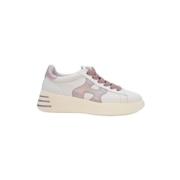 Hogan Vit-Rosa Läder Sneakers Gummisula White, Dam