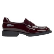 Estro Kvinnors Burgundy Loafers tillverkade av Patent Äkta Läder Red, ...