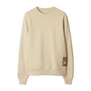 Burberry Rutigt Crew Neck Sweater Beige, Herr