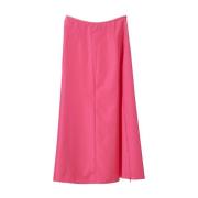 Moschino Fuchsia Taffeta Långkjol Pink, Dam