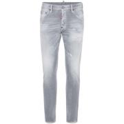 Dsquared2 Slim Fit Tvättade Denim Jeans Gray, Herr