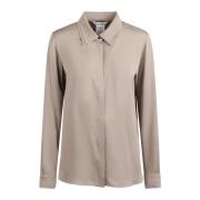 Max Mara Norel Skjorta med Dubbel Krage Beige, Dam