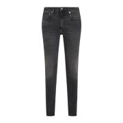 Calvin Klein Jeans Klassiska Slim Fit Jeans Medium Midja Black, Herr