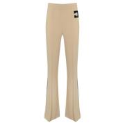 Elisabetta Franchi Stretch Crepe Straight Leg Trousers Brown, Dam