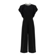 Stella McCartney Kristallkedja Jumpsuit med Fjäril Ärmar Black, Dam