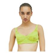 Diesel Flocked Mesh Longline Bra Green, Dam