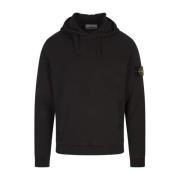 Stone Island Grå Hoodie Ribbade Märke Gray, Herr