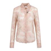 Ermanno Scervino Spetsbroderad skjorta med knappar Pink, Dam