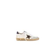 Golden Goose Leopardmönstrade Ball-Star Sneakers White, Dam