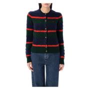 Ralph Lauren Damkläder Stickat Grön Multi Stripe Aw24 Multicolor, Dam