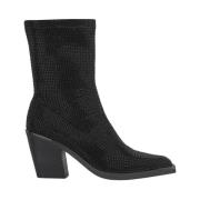 Alma EN Pena Ankelboots fyrkantig tå strass Black, Dam