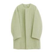 Auralee Mohair Mint Kappa med Ribbad Crewneck Green, Dam