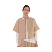 Chie Mihara Nude Kimono Stil Quiltad Väst Beige, Dam