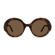 Loewe Runda eleganta solglasögon mörk Havana brun Brown, Dam