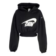 Nike Svart/Vit Dance Crop Hoodie Black, Dam