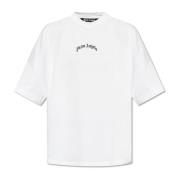 Palm Angels T-shirt med logotyp White, Herr