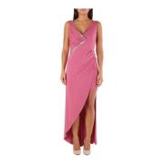 MET Elegant Rhinestone Maxi Klänning Rosa Pink, Dam