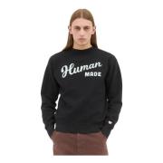 Human Made Bomulls sweatshirt med logotyptryck Black, Herr