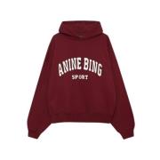 Anine Bing Hoodie Sport Alec Red, Dam