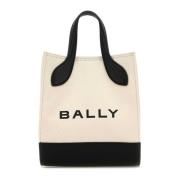 Bally Ivory Canvas Handväska Keep On Beige, Dam