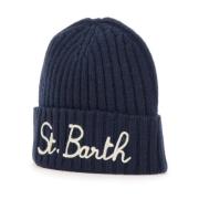 MC2 Saint Barth Navy Blue Wool Cashmere Cap Blue, Herr