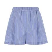 Marni Snygga Broderade Poplin Shorts Blue, Dam