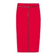 Elisabetta Franchi Karmosin Herringbone Stickad Kjol Red, Dam