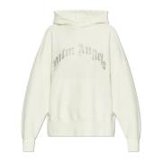 Palm Angels Sweatshirt med logotyp White, Dam