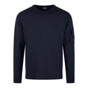 C.p. Company Ull Crewneck Sweater med dragkedja Blue, Herr