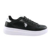 U.s. Polo Assn. Monokroma Avslappnade Sneakers för Män Black, Herr