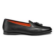 Santoni Tassel Loafer Black, Herr