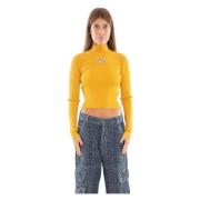 Diesel Räfflad Turtleneck-tröja i 7ER Yellow, Dam