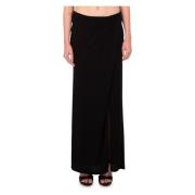 Pinko Elegant Teroldego Crepe Skirt Black, Dam