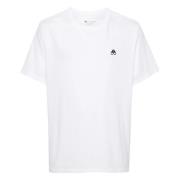 Moose Knuckles Vit Crew Neck T-shirt med Logo White, Herr