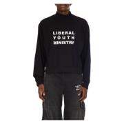 Liberal Youth Ministry Svart Logo Print Turtleneck Sweatshirt Black, H...