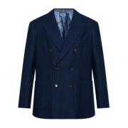 Etro Bomullsblazer med stängda slag Blue, Herr