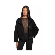 Pinko Svart Ull Dubbel Caban Skedmodell Black, Dam