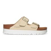 Birkenstock Ecru Nubuck Sandaler Beige, Dam