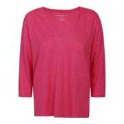 Majestic Filatures Linneblandning Fuchsia T-shirts och Polos Pink, Dam