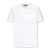 Versace T-shirt med broderad logotyp White, Dam