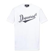 Dsquared2 T-shirt med sammet finish logo White, Herr