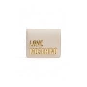 Love Moschino Kompakt Polyeten Dam Plånbok Kollektion Beige, Dam