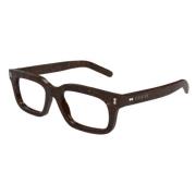 Gucci Brun Rektangulära Glasögon Brown, Unisex