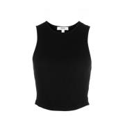 Agolde Svart Crop Tank Top Black, Dam